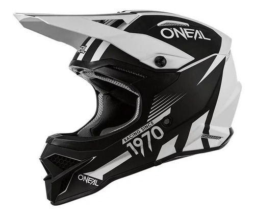 Capacete Oneal 3 Series Interceptor V22 Black/white Mx Cross