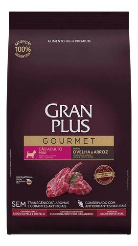 Ração Para Cães Adulto Mini Gourmet Ovelha 15kg Gran Plus