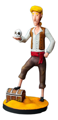 Guybrush Monkey Island Figura Impresion 3d Pintado A Mano