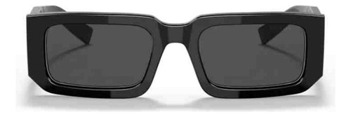 Gafas de sol Prada Pr06ys 09q5s0-53, color negro/blanco, color de marco negro, color de varilla negra, color de lente negra, gris oscuro, diseño liso