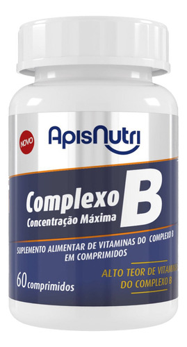 Complexo B - 60 Comprimidos 500mg - Apisnutri Sabor Sem Sabor