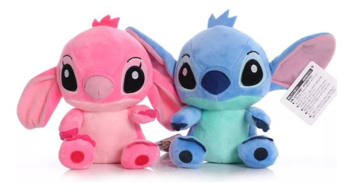 Peluche Stitch Y Angel Pareja 35 Cm Lilo Y Stitch