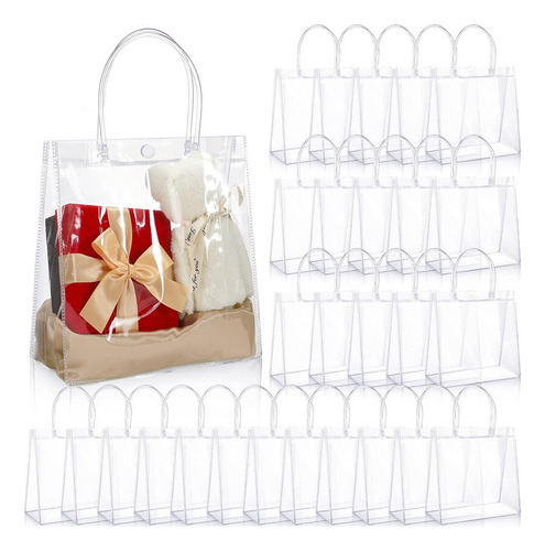 \ Bolsa De Regalo De Pvc Reutilizable Con Asa 30-(15*20*7cm)