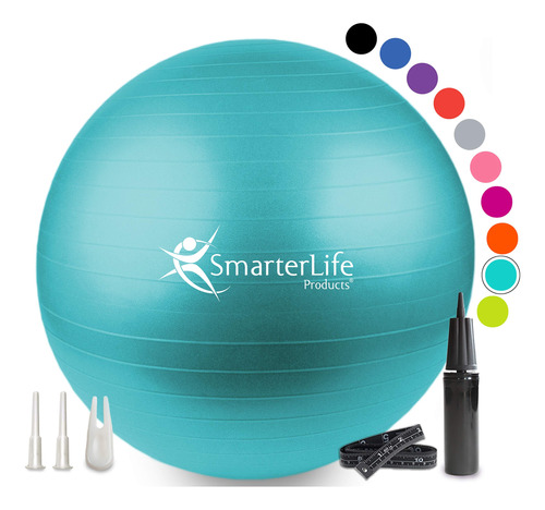 Smarterlife - Pelota De Goma Inflada Para Fitness, Yoga, Equ