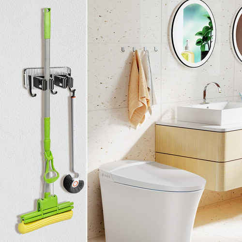 Soporte Para Fregona De Pared Colgador De Escobas Ganchos Ad