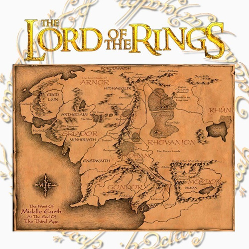 Mapa Tierra Media Sr Anillos Lord Of The Ring Lotr 01