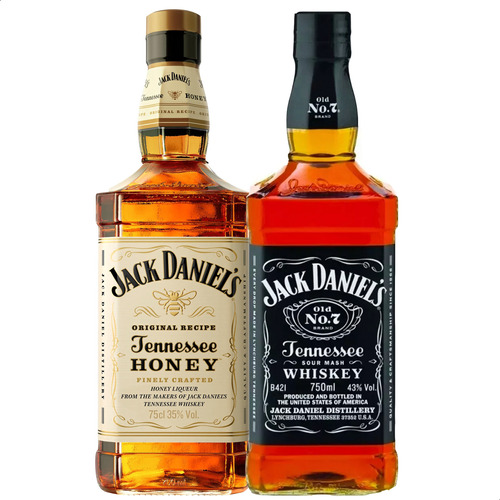 Whisky Jack Daniels Nro 7 + Honey Tennesse Miel - Combo X2