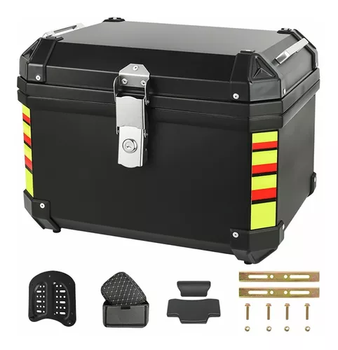 Caja Moto Para 2 Cascos Baul Maletero Fz Ns 45l Con Leds