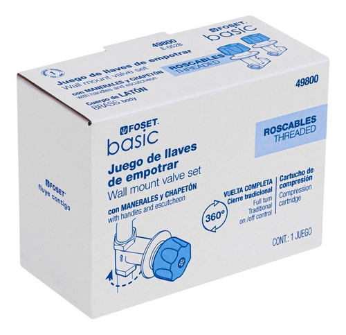 Jgo 2 Llaves Empotrar Roscables C/manerales Metálicos, Basic