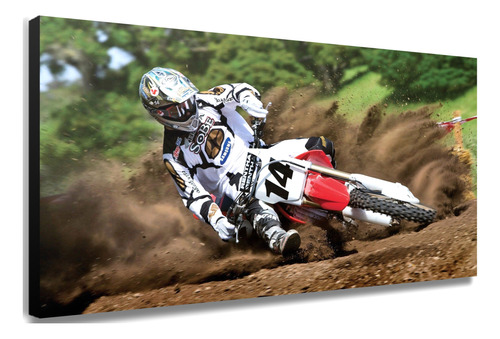 Cuadros Decorativos Eco. 90x60 Cms Carrera De    Motocross  