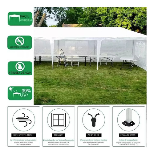 Toldo Carpa 6x3 M Impermeable 4 Paredes Eventos Fiestas