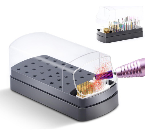 Soporte Para Brocas De Uñas 2 En 1 Y Limpiador De Brocas De