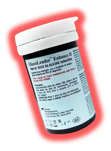 comprar 50 Tiras Glicemia Glucoleader Enhance Fitas Glicose Diabetes