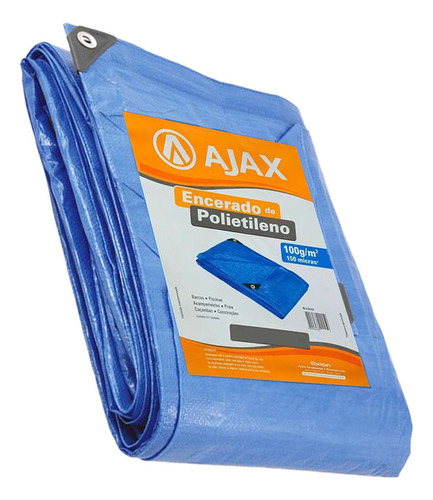 Lona Encerado Polietileno 6 X 6 Azul 150 Micras Ajax