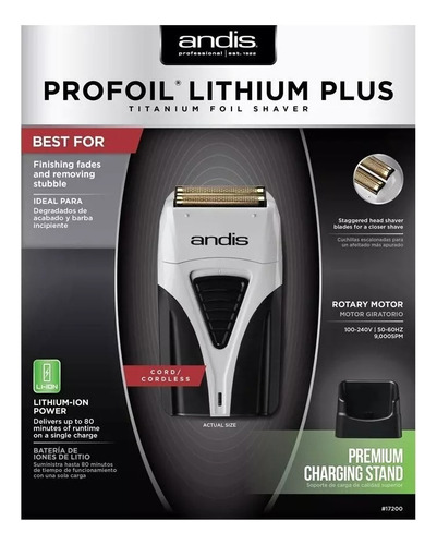 Rasuradora Afeitadora Andis Profoil Lithium Plus Shaver 