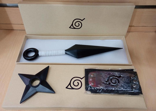 Naruto Set Kunai + Estrella + Bandana Naruto 