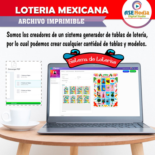 Lotería Mexicana 500 Tablas Únicas Con Baraja Imprimible M1
