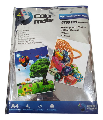 Papel Lienzo 380grs 10 Hojas Color Make A4 Epson Sgi