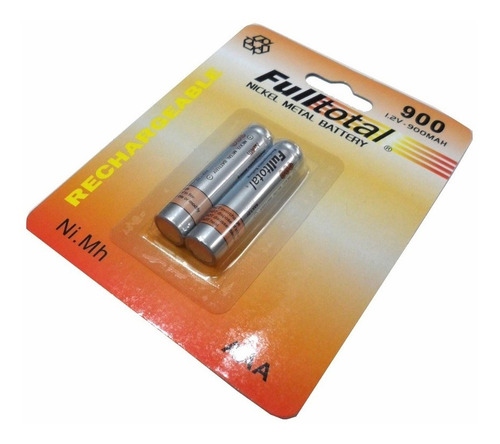 Imagen 2 de 5 de Pilas Recargables Full Total 900 Mah Aaa Blister X2