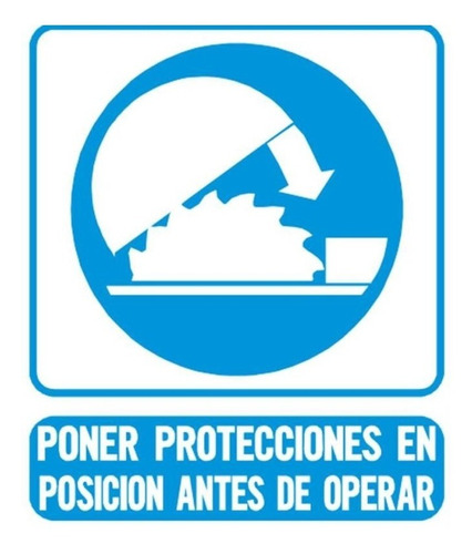 Cartel Protecciones Antes De Operar 40x45 Cm Señalización