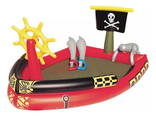 Pileta Inflable De Piratas Bestway 53041 Centro De Juegos Color Rojo