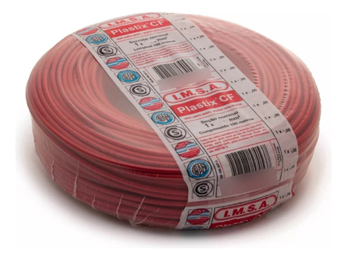 Cable Unipolar 2.5mm Rojo Imsa Plastix Cf Rollo X100m