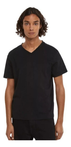 Remera H&m Regular Fit De Algodon Suave - Escote En V T : Xl