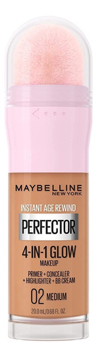 Maquiagem média Maybelline Instant Age Rewind Perfector 4 em 1 Tone 02