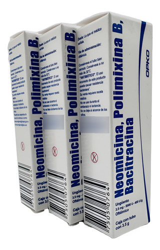 Neomicina, Polimixinab, Bacitracina Unguento Oftalmico. Pack