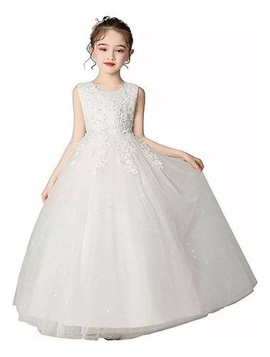 Vestido De Princesa Con Bordado De Lentejuelas Para Niña