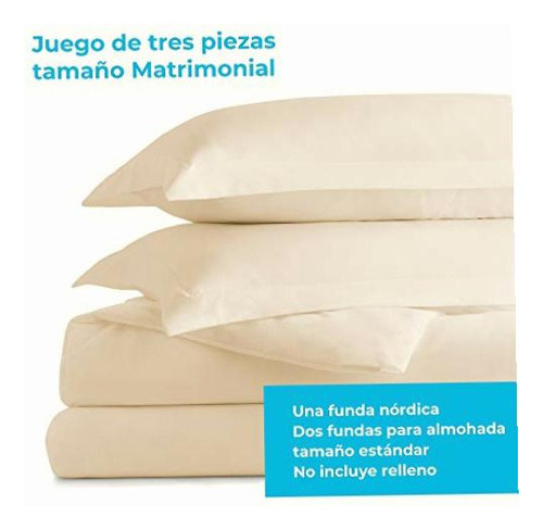 Linenspa Juego De Funda De Edredón 3pzs Gris Matrimonial Diseño De La Tela Liso