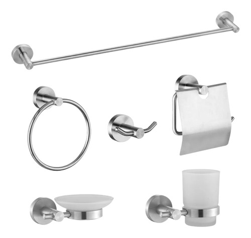 Set De Baño Accesorios Juego De Baño 6 Piezas Cromado