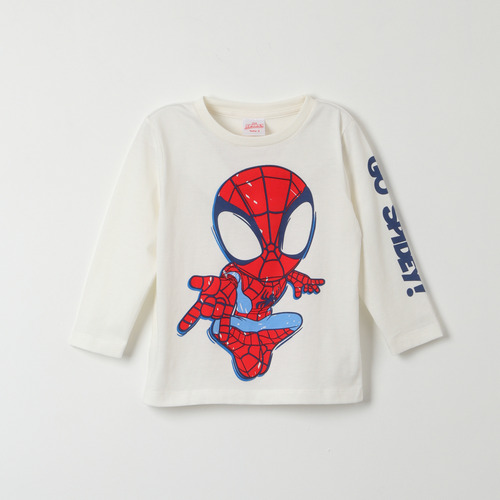 Polera Manga Larga Niño Spidey Go Spidey Beige Marvel
