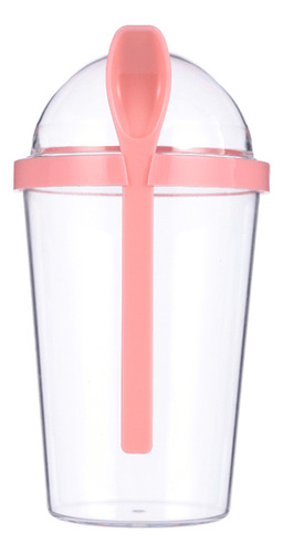 Bmart Vaso De Plástico De Doble Capa Para Ensalada Rosa