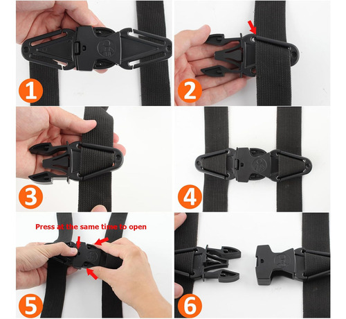 C. 2 Ps Correa Anti Escape Asiento Pecho Arnés Clips For