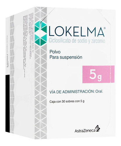 LOKELMA Lokelma 5 Mg Caja C/ 30 Sobres - Astrazeneca, s.a. de c.v.