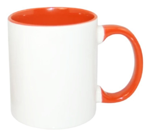 Taza Blanca Tlp 11oz Fondo Y Asa De Color Para Sublimar 12p 