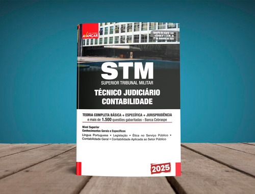 Apostila Concurso Técnico Judiciário - Área Apoio Especializado - Contabilidade Do Superior Tribunal Militar - Stm 2025 - Editora Avançar