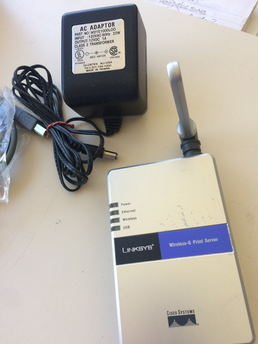 Printserver Wireless Linksys Wps54g/802.11g/usb2.0/lan