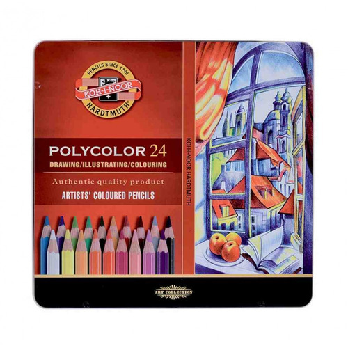 Set Lápices Koh-i-noor Polycolor De 24 Colores En Lata