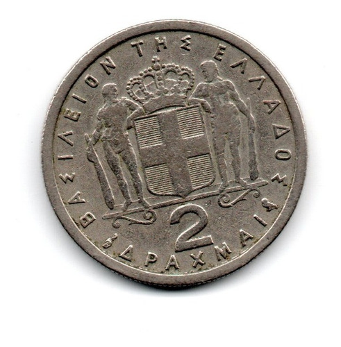 Grecia Moneda 2 Dracmas Año 1962 Km#82