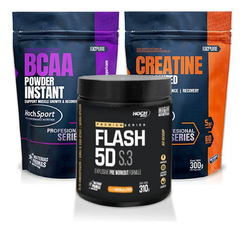 Combo Creatine + Bcaa Instant + Flash 5d Hochsport Oficial