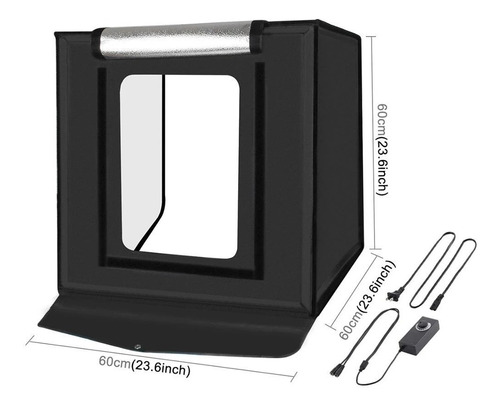 Imagen 2 de 2 de Caja De Luz Led Para Fotografia Foto Studio 60x60cm