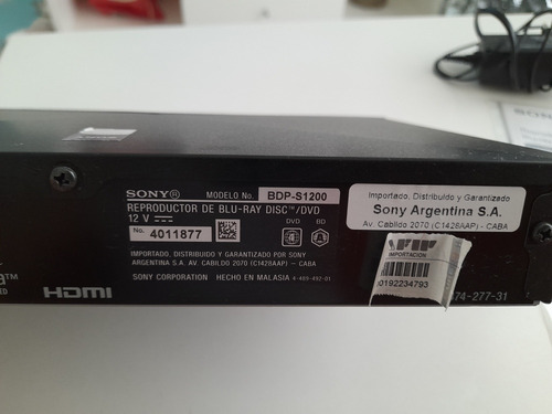 Imagen 4 de 5 de Reproductor De Blu-ray Sony Bdp-s1200