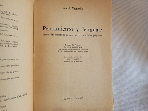 Imagen 3 de 9 de Pensamiento Y Lenguaje Vygotsky Comentarios Piaget Lautaro