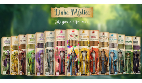 Kit 5 Incensos Linha Mística Das Bruxas - Sem Carvão Vila Zen 50 varetas