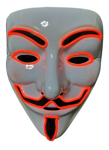 Disfraz Mascara Luz Led Vendetta Color Fiesta Dj Cumpleaños