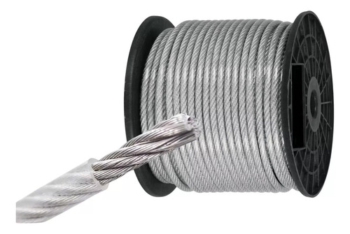 Piola Cable Acero 3 Mm Forrado Pvc 100 Metros Envío Gratis