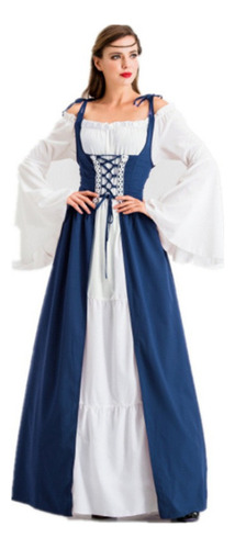 . Vestido Medieval De Mujer Con Cordones Longitud .