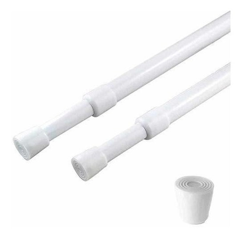 Barrales Para Cortina Extensibles 71-109cm 16mm X2u Blanco